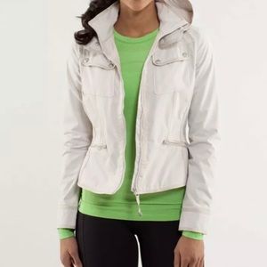 Lululemon Out and About rain Jacket beige size 4